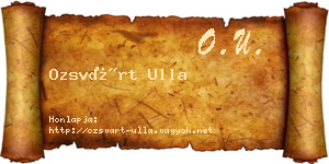 Ozsvárt Ulla névjegykártya